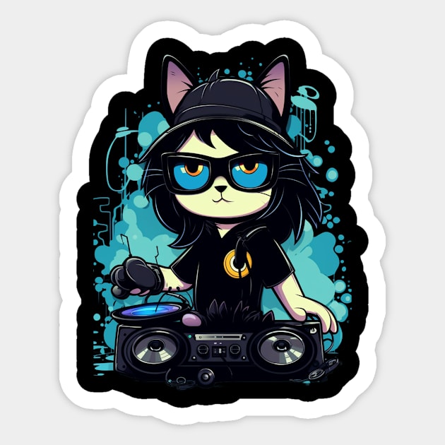 DJ cat Sticker by Art ucef